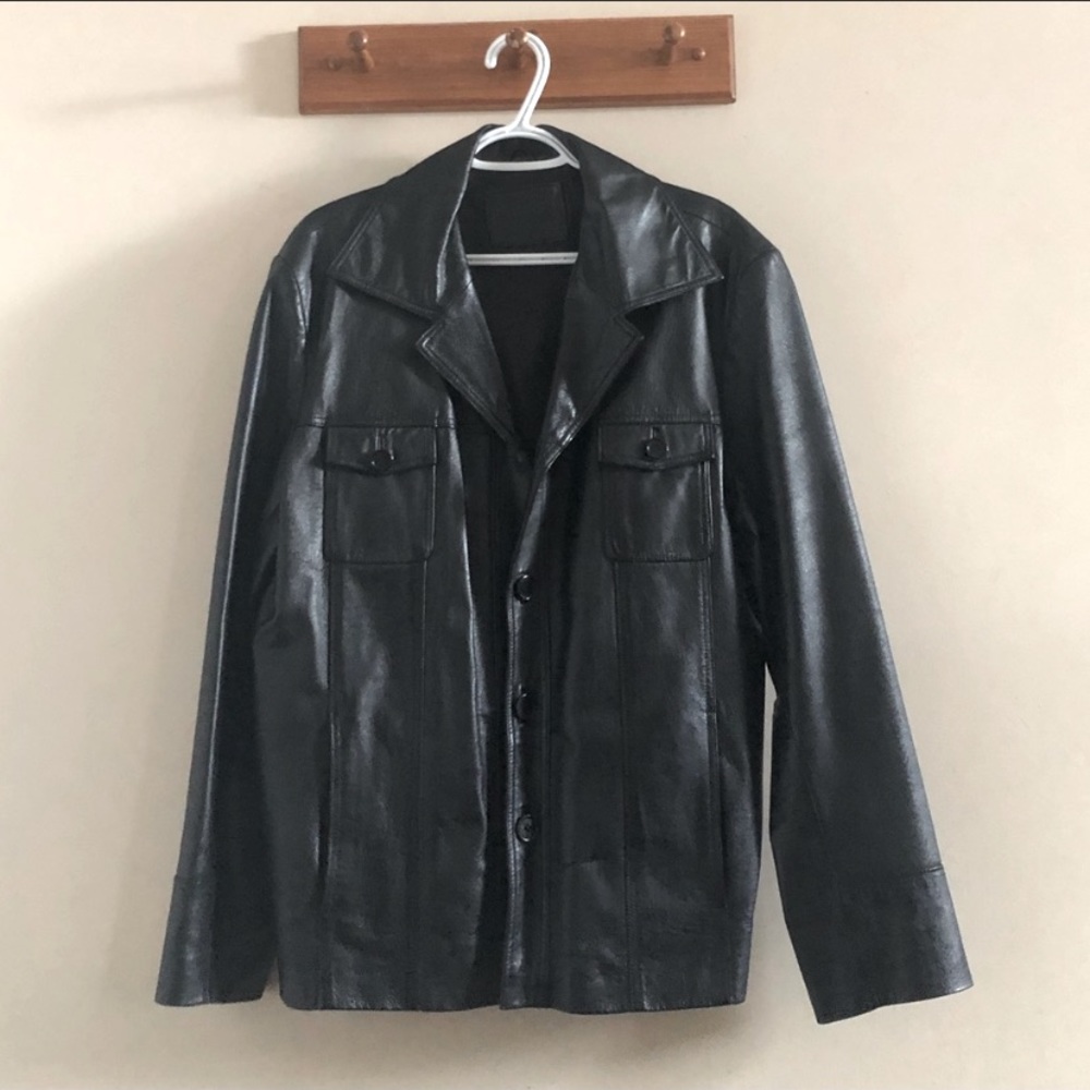 🔥Vintage 1970’s men’s leather jacket SZ:L-…